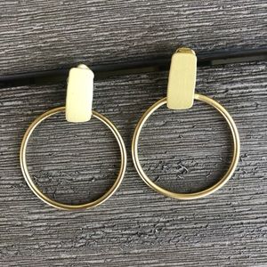 Anthropologie drop gold hoop earrings 🌟